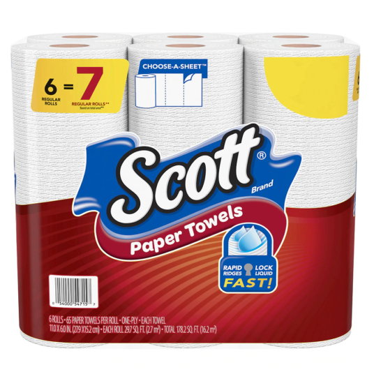 6-pack Scott Choose a Sheet paper towels for $3