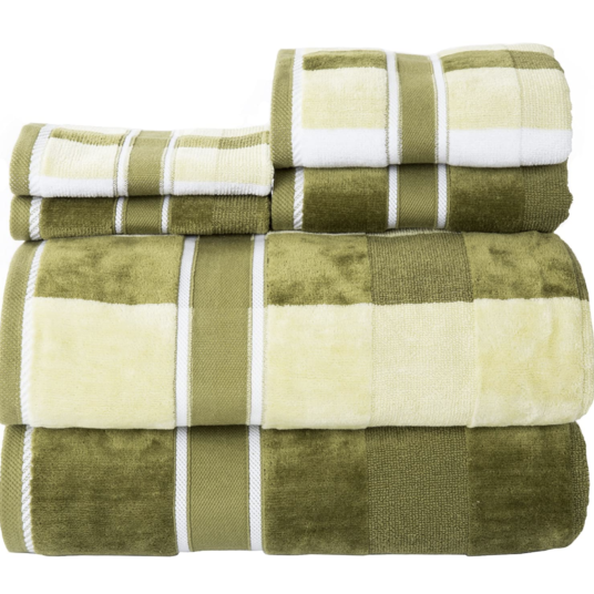 Lavish Home 6-piece 100% cotton velour finish bathroom towel set for $20