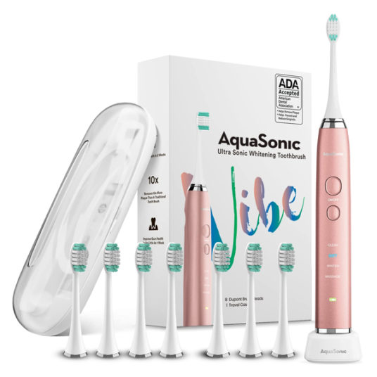 Aquasonic Vibe Series ultra whitening electric toothbrush for $27