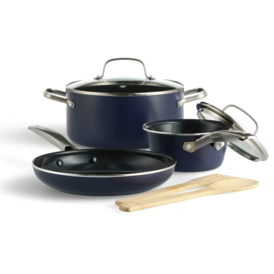 Blue Diamond ceramic nonstick 7-piece pots & pans cookware set for $20