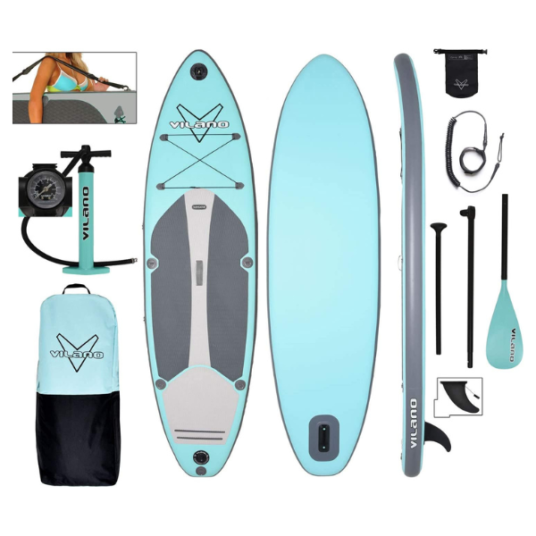 Vilano Navigator 10’ 6” inflatable stand-up paddle board package for $189