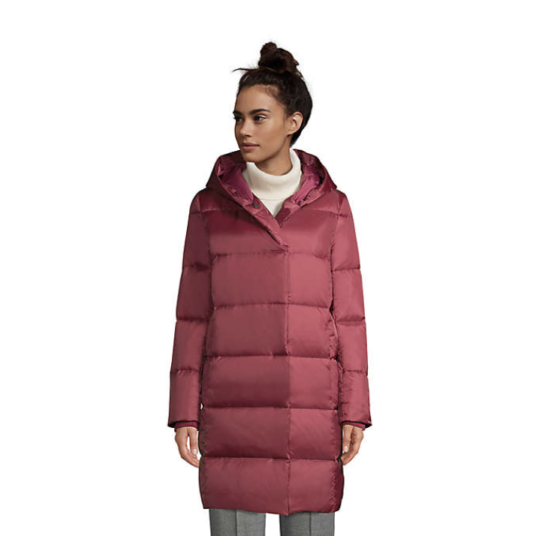 Women’s wrap quilted down coat with hood for $30