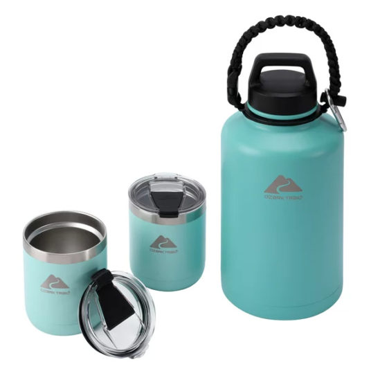 3-piece Ozark Trail stainless steel vacuum bottle combo for $15