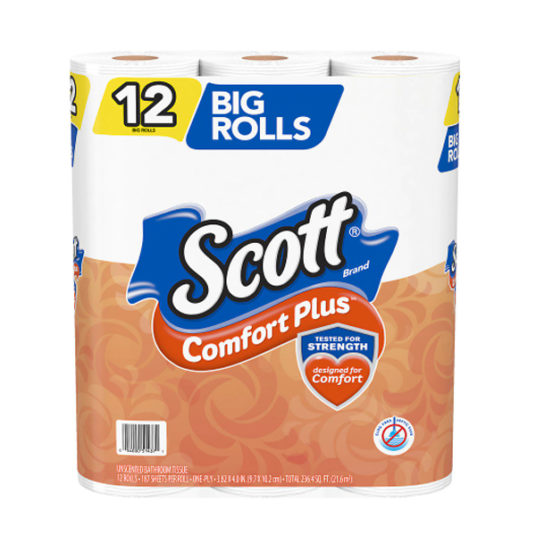 Scott 12-pack Comfort Plus toilet paper for $3