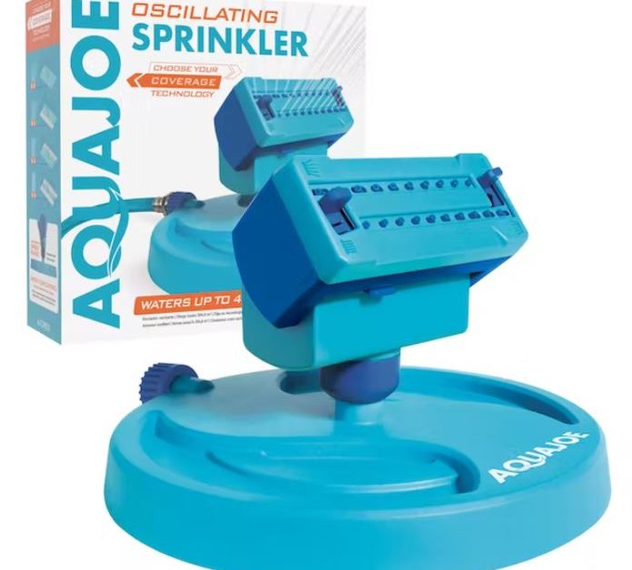 Aqua Joe 20-nozzle max coverage adjustable oscillating sprinkler for $15