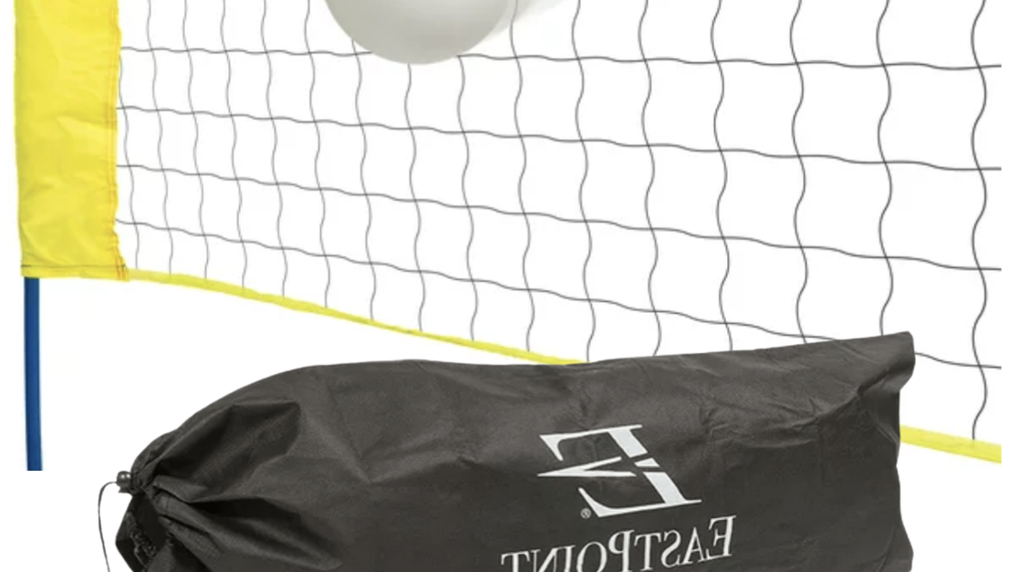 EastPoint Sports Easy Up volleyball set with carry bag for $7