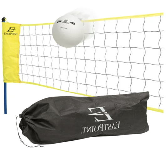 EastPoint Sports Easy Up volleyball set with carry bag for $7