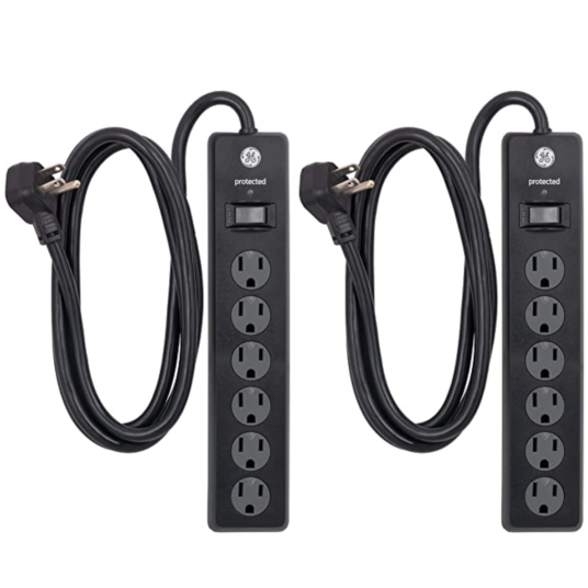 Today only: 2-pack of GE 6-outlet 6-ft surge protectors for $12