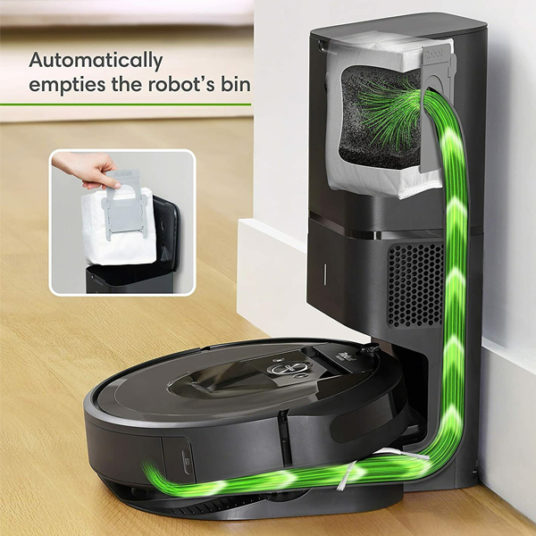 iRobot refurbished Roomba i7+ self-emptying vacuum cleaning robot for $330