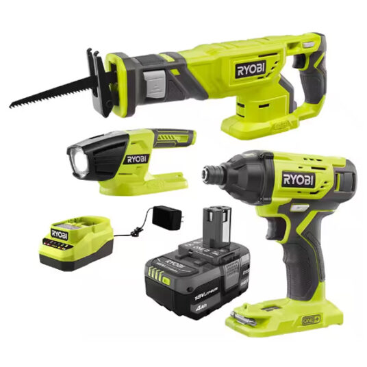 Ryobi ONE+ 18V 3-tool combo kit with battery for $99