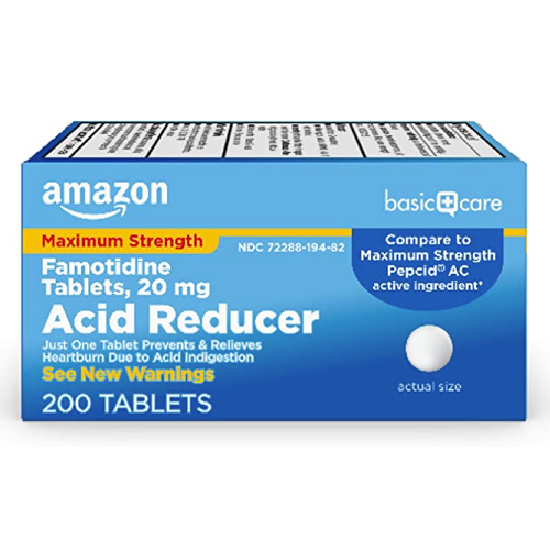 Amazon Basic Care Maximum Strength famotidine acid reducer tablets for $6