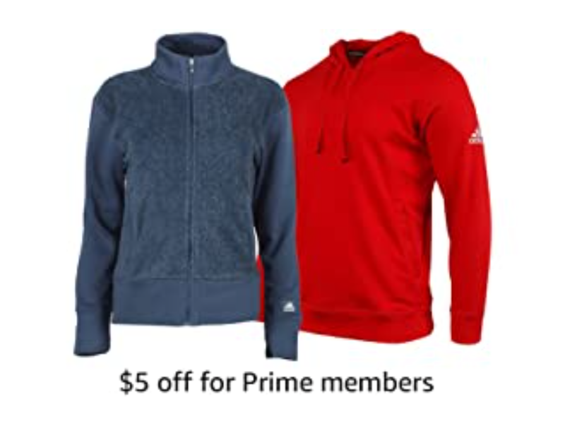 Adidas fleece clothing starting at $18 for Prime members