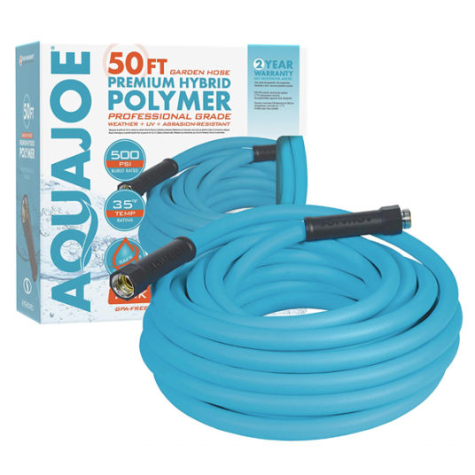 Aqua Joe professional grade 50-foot 500-PSI polymer garden hose for $25