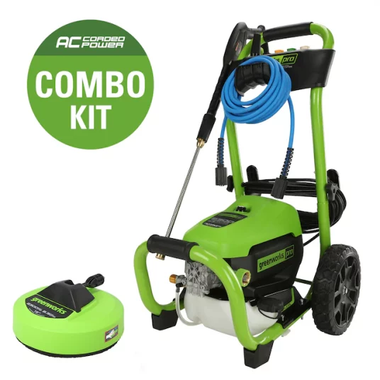 Today only: Greenworks Pro 2300 PSI cold water electric pressure washer combo kit for $249