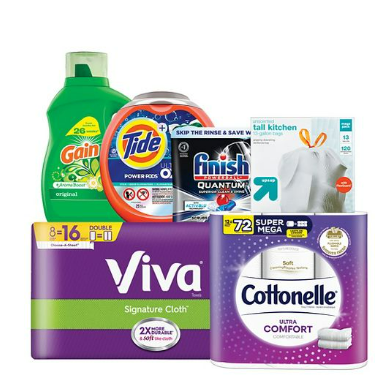 Get a $10 gift card when you buy 3 select household essentials at Target