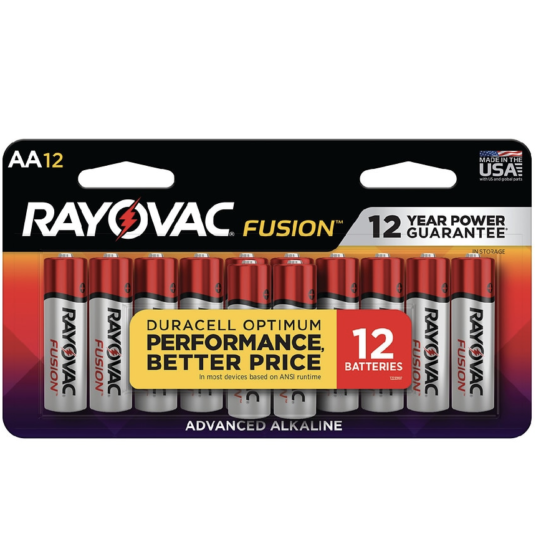 Rayovac 12-count alkaline batteries for $4