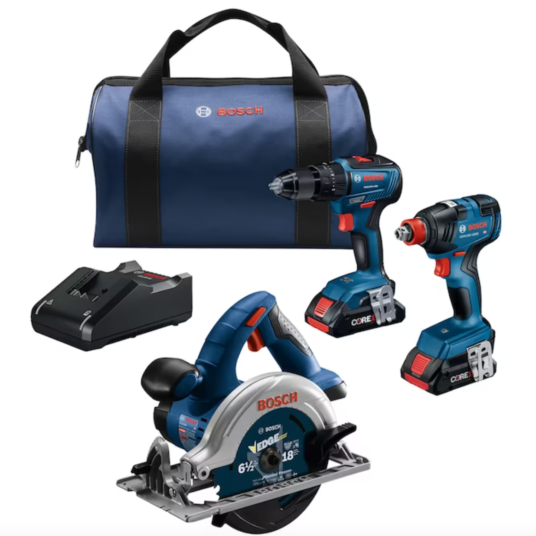 Today only: Bosch 18V brushless 3-tool kit with compact drill, impact driver and circular saw for $249