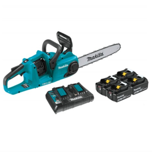 Today only: Makita 18V X2 (36V) LXT lithium-ion brushless cordless 14″ chain saw kit with 4 batteries for $285