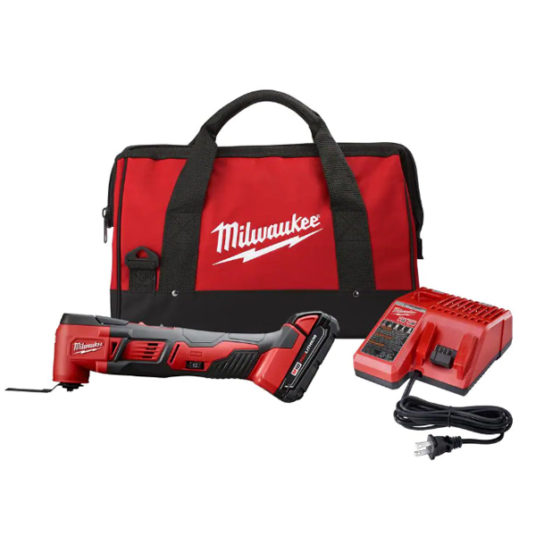 Milwaukee M18V lithium-ion cordless oscillating multi-tool kit with battery & charger for $99