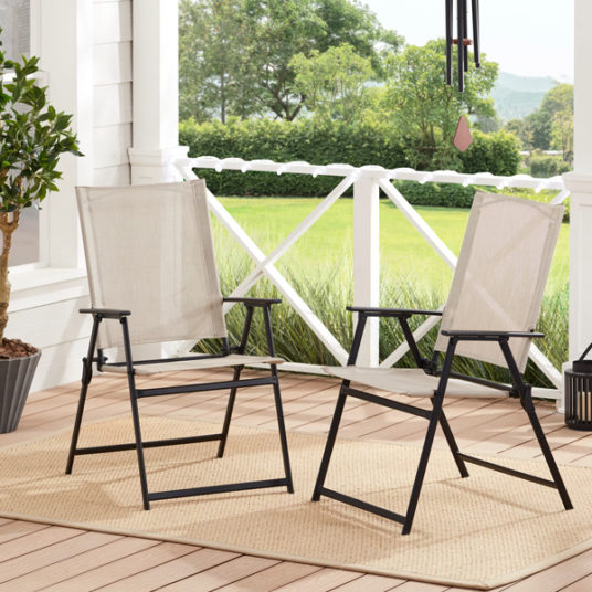 Mainstays Greyson Square set of 2 outdoor patio chairs for $35