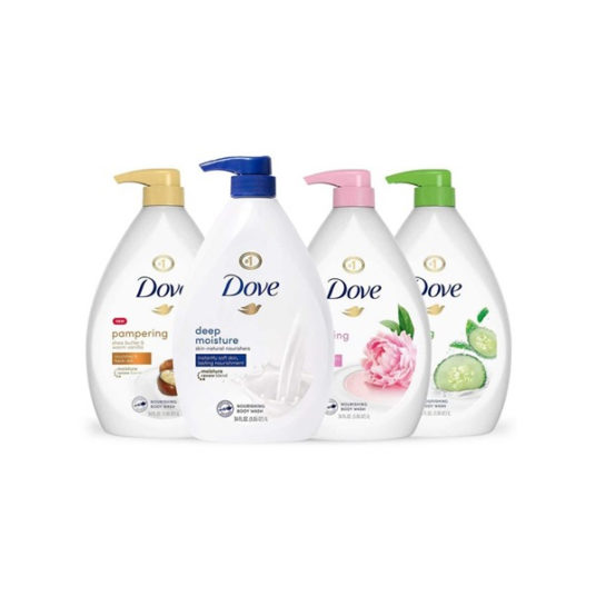 Dove shower gel body wash 4-pack with pump for $25