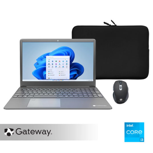 Gateway 15.6″ Ultra Slim Intel Core i3 notebook with case & mouse for $179
