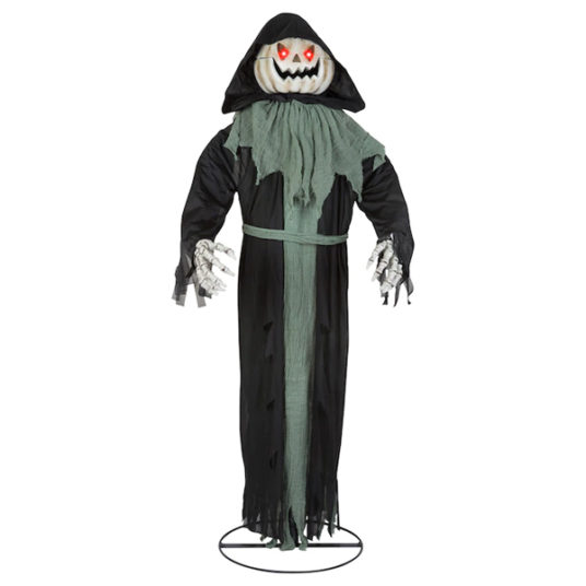 Haunted Living 5-ft lighted animatronic Pumpkin Reaper for $34