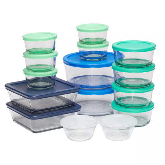 30-piece Anchor Hocking glass food storage set with SnugFit lids for $20