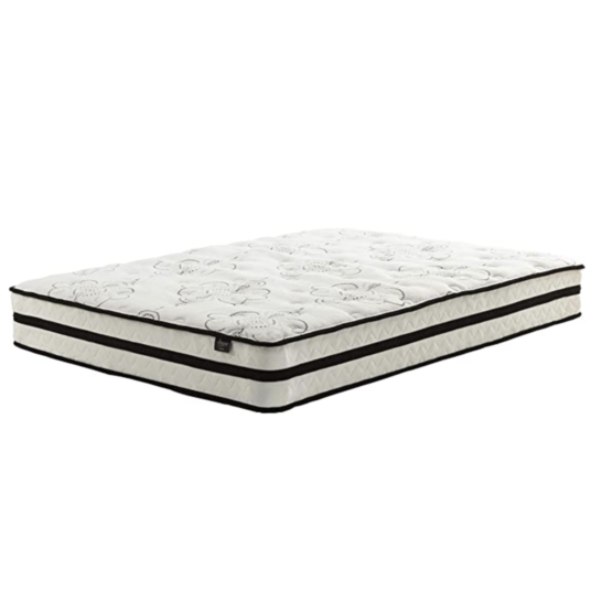 Signature Design by Ashley Chime 8″ medium firm hybrid queen mattress for $214