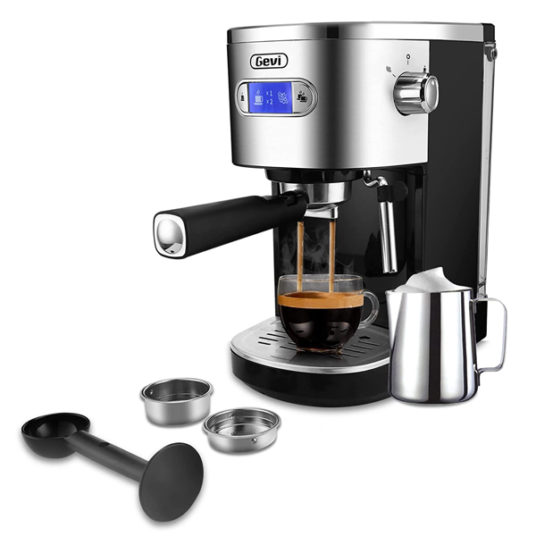 Gevi Espresso Machines 20 bar fast heating automatic cappuccino coffee maker for $140