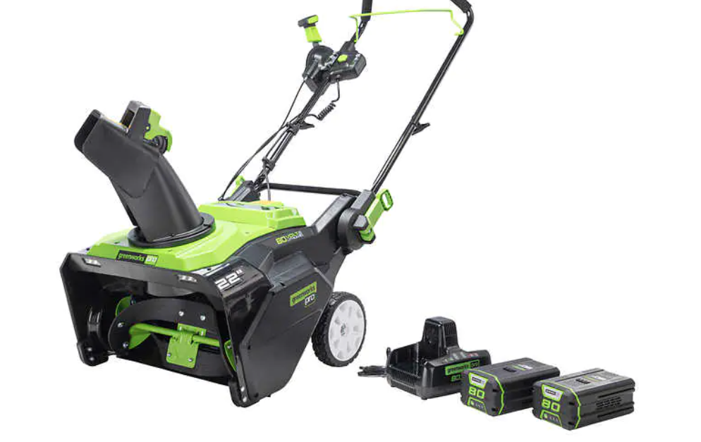 Costco members: Greenworks 80V lithium-ion 22″ snow blower & 2 batteries with charger for $560