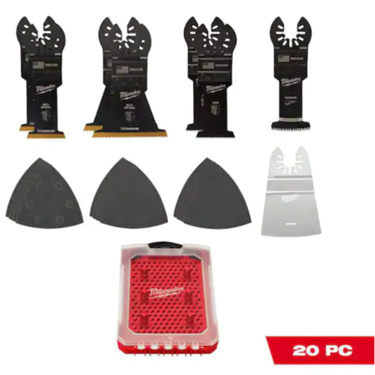 Milwaukee 20-piece oscillating multi-tool blade kit for $40