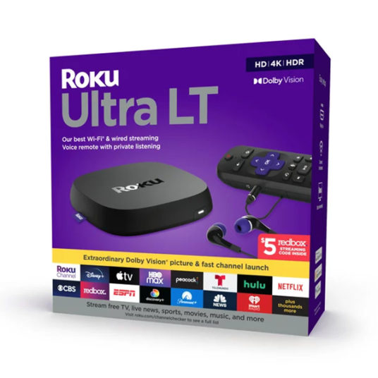 Roku Ultra LT streaming device 4K/HDR/Dolby Vision with remote for $30