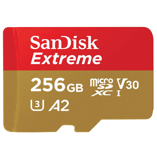 SanDisk 256GB Extreme microSDXC UHS-I memory card with adapter for $25