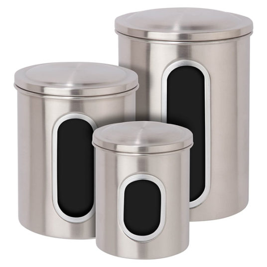 Honey-Can-Do 3-piece metal nested canister storage set for $18