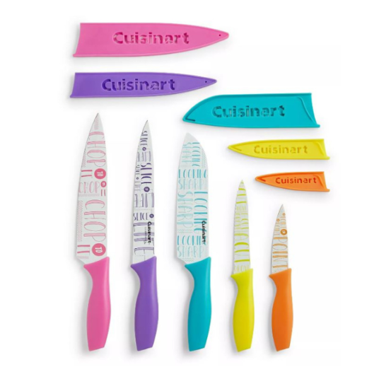 Cuisinart 10-piece Printed Words knife set for $8