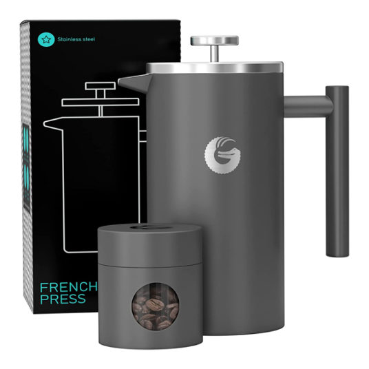 Coffee Gator insulated french press with travel canister for $33