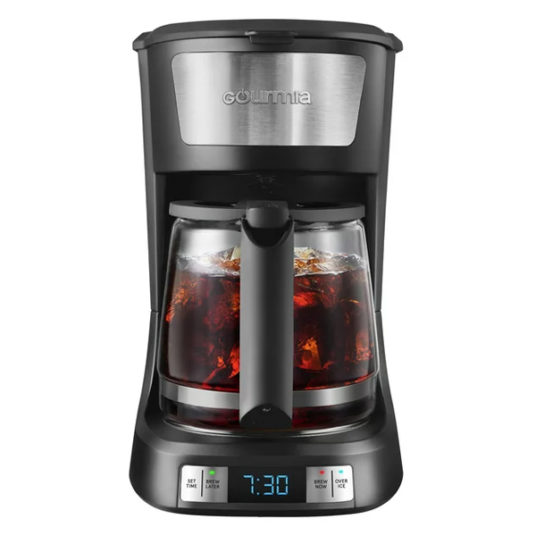 Gourmia 12-cup programmable hot and iced coffee maker for $15