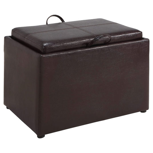 Convenience Concepts accent storage ottoman with reversible tray for $34