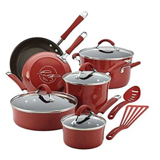 Prime members: Rachael Ray Cucina nonstick 12-piece cookware set for $63