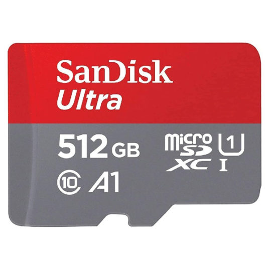 SanDisk 512GB Ultra microSDXC memory card with adapter for $53