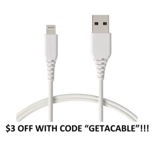 Amazon Basics USB-A to lightning charging cables from $1
