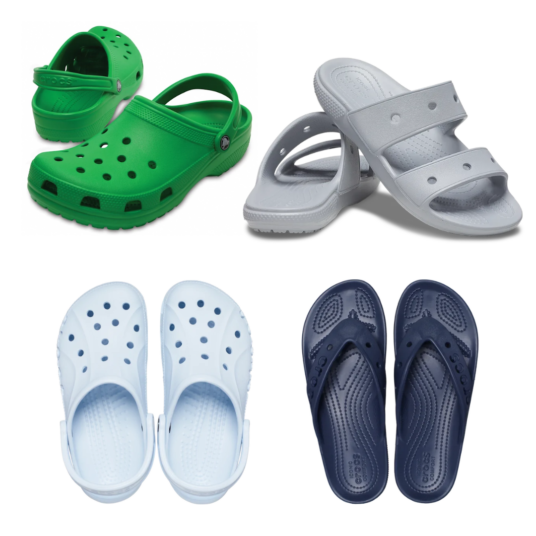 Crocs sandals from $12, shoes and sneakers from $20