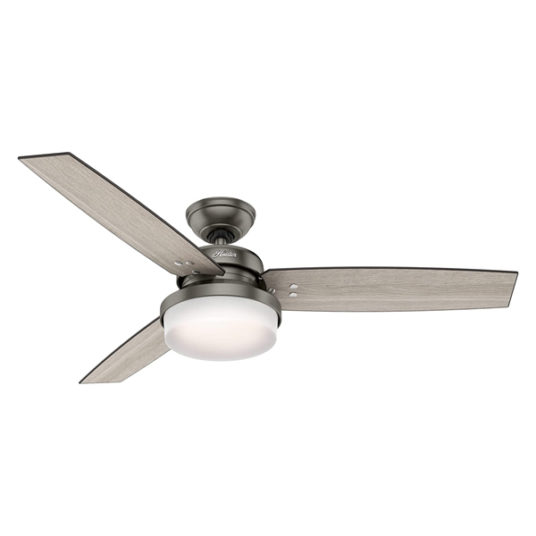 Hunter Sentinel 52″ indoor ceiling fan with LED light & remote for $192