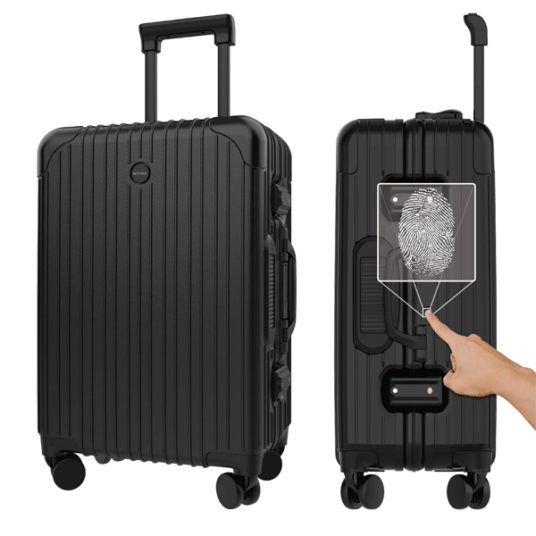 Weego 20″ smart luggage with fingerprint lock and USB charging for $88
