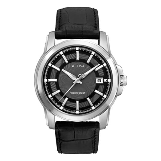 Bulova men’s Precisionist 3-hand calendar watch for $170