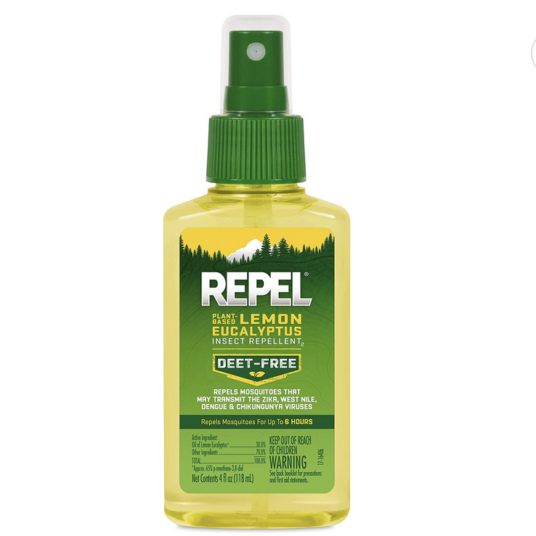Repel lemon eucalyptus natural mosquito repellent spray for $3