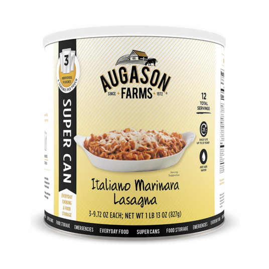 Augason Farms lasagna super can for $15