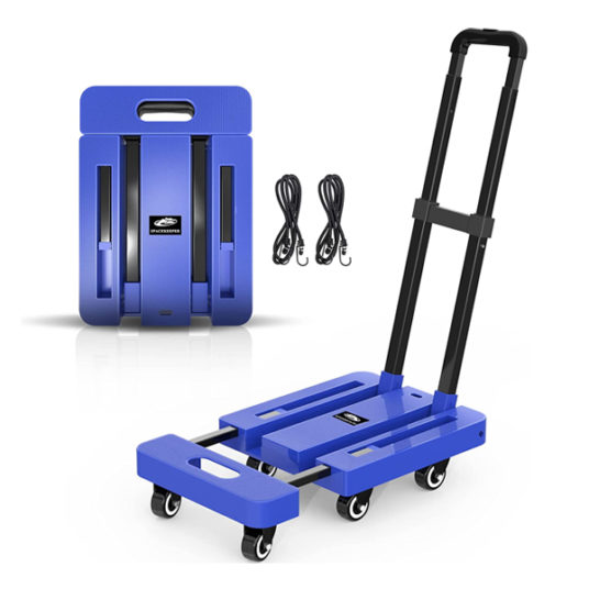 Spacekeeper folding hand truck with 500lb capacity for $42