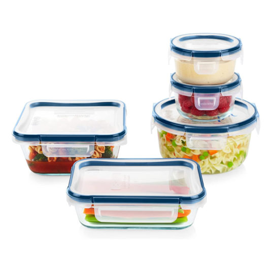 10-piece Pyrex Freshlock airtight glass food storage container set for $21